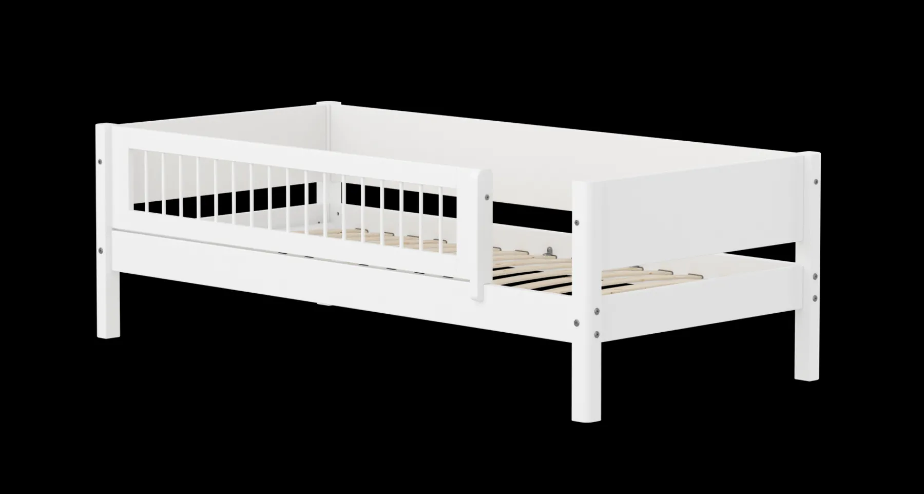 FLEXA Einzelbett mit Absturzsicherung White Fashion