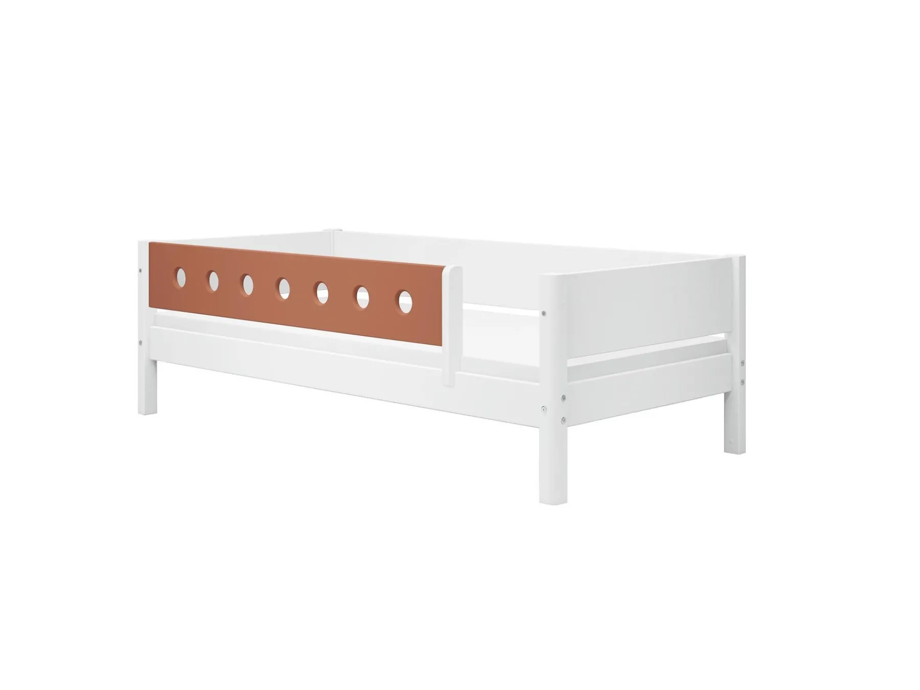 FLEXA Einzelbett mit Absturzsicherung White/blush Hot
