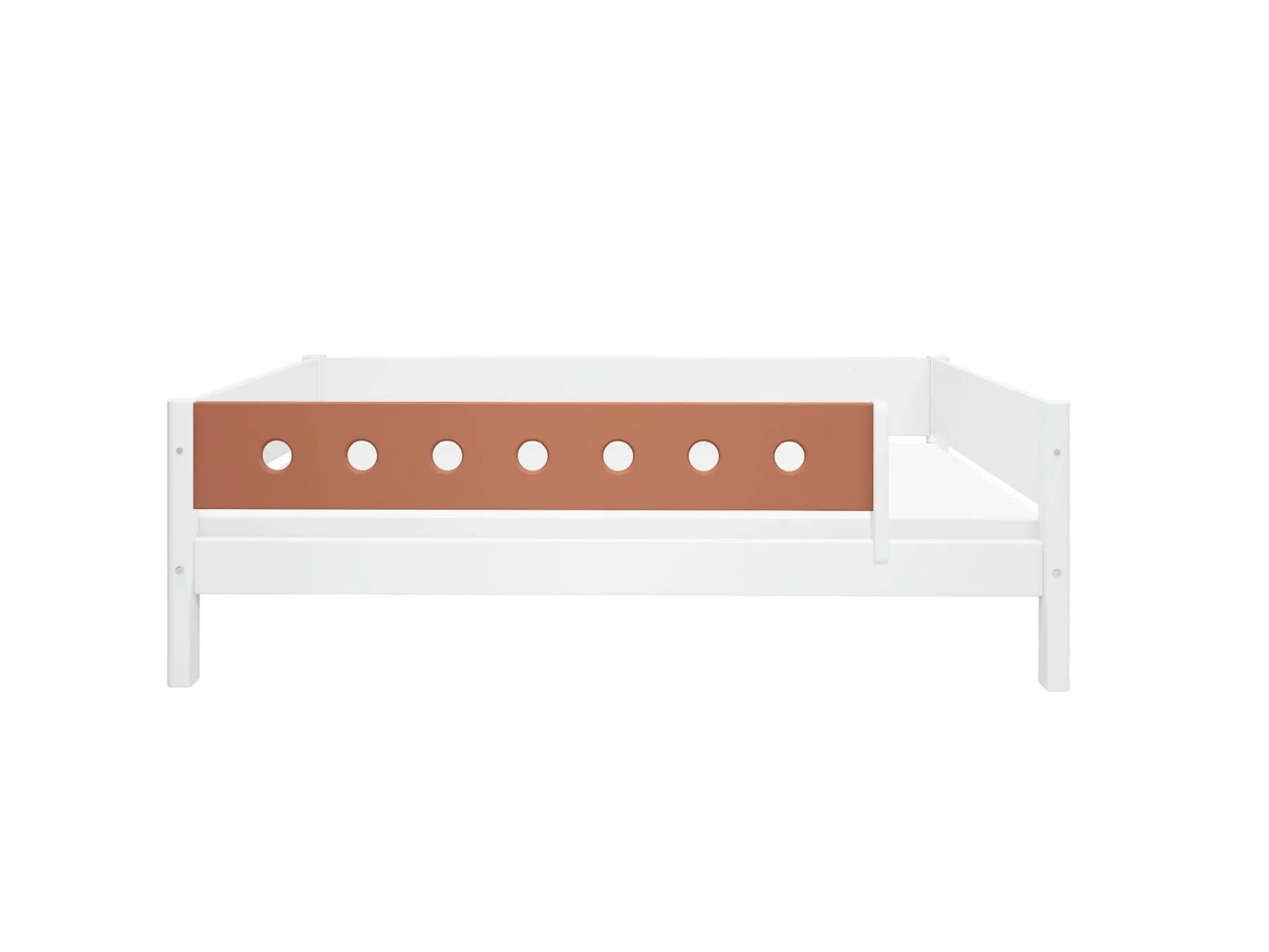 FLEXA Einzelbett mit Absturzsicherung White/blush Hot