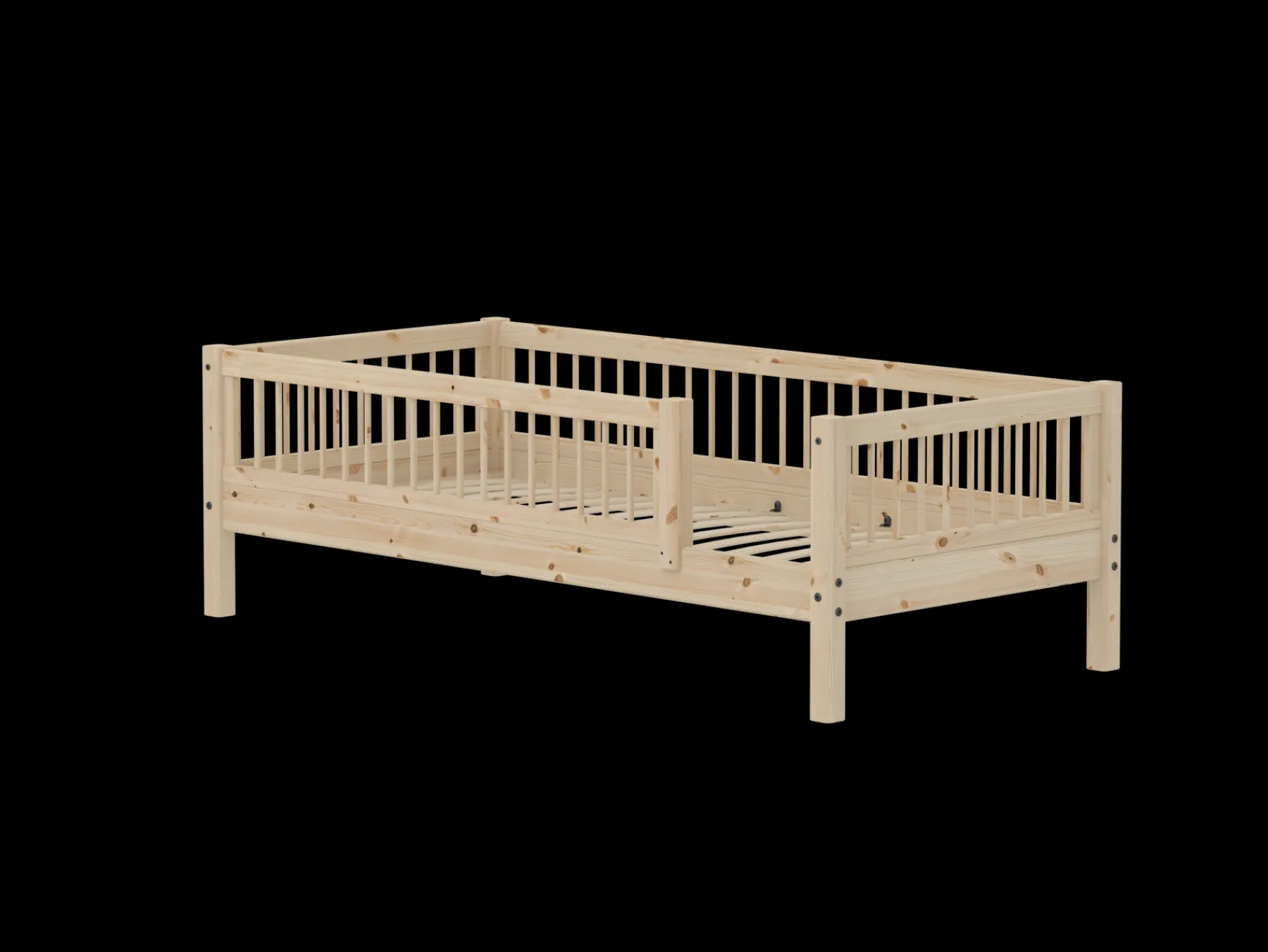 FLEXA Einzelbett mit Absturzsicherung mit Streben Pine Cheap