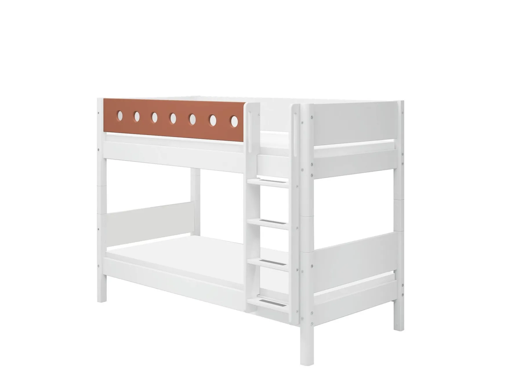 FLEXA Etagenbett mit senkrechter Leiter White/blush New