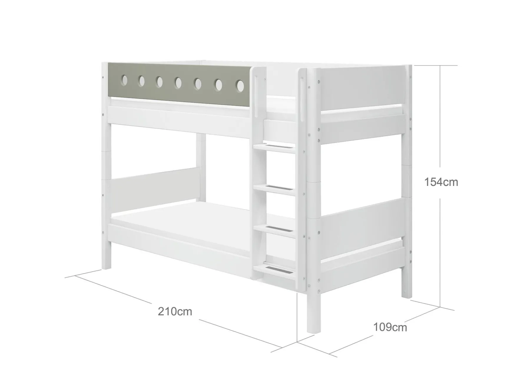 FLEXA Etagenbett mit senkrechter Leiter White/naturalgreen Clearance