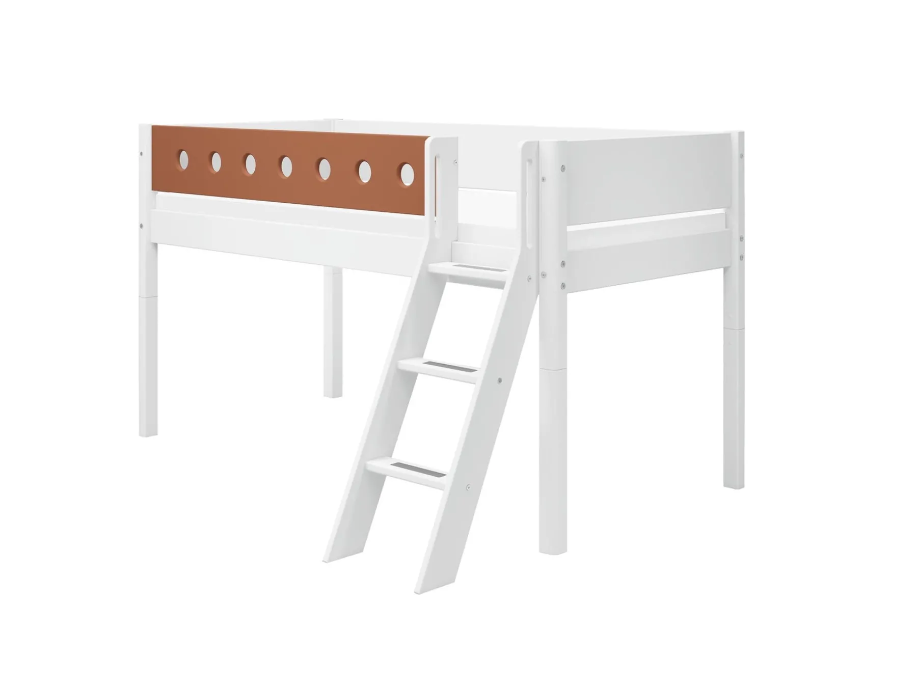 FLEXA Halbhohes Bett mit Schrägleiter White/blush Flash Sale