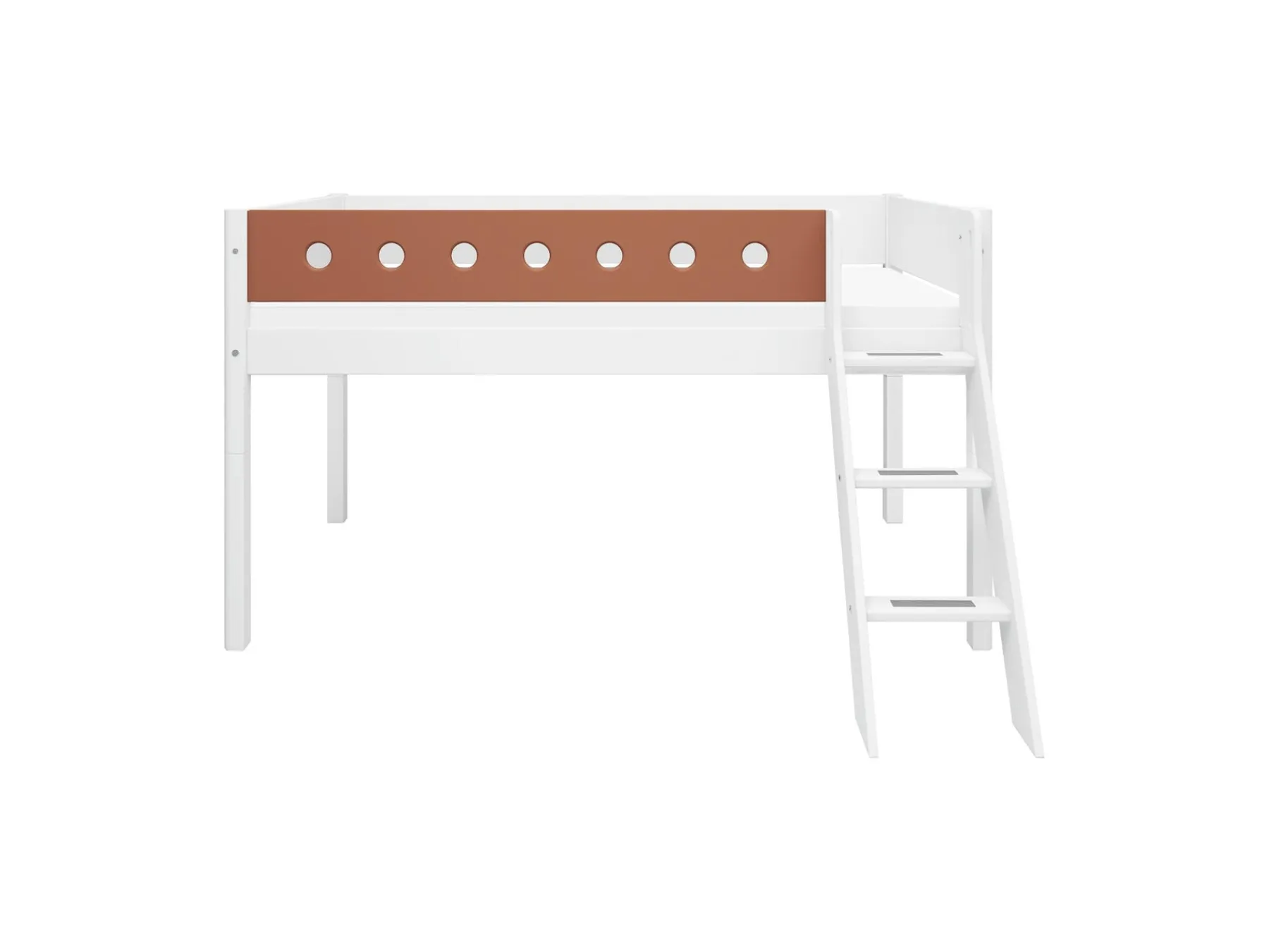 FLEXA Halbhohes Bett mit Schrägleiter White/blush Flash Sale