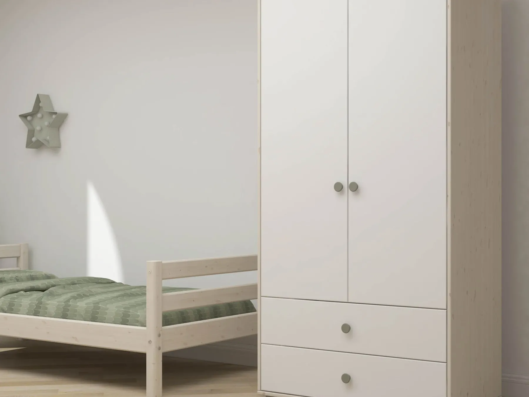 FLEXA Kleiderschrank Naturalgreen/whitewashedpine Best Sale