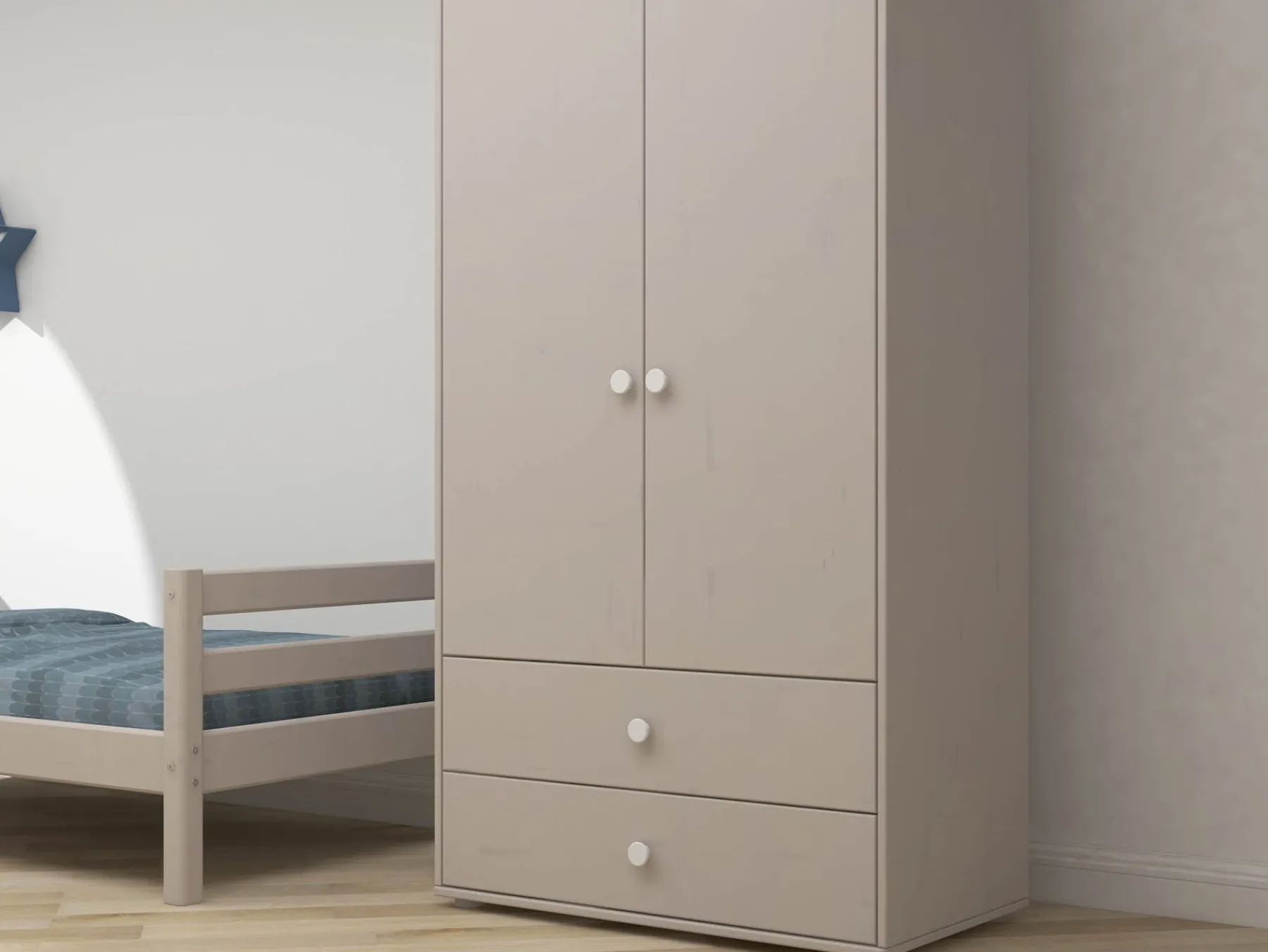 FLEXA Kleiderschrank White/greywashedpine Clearance