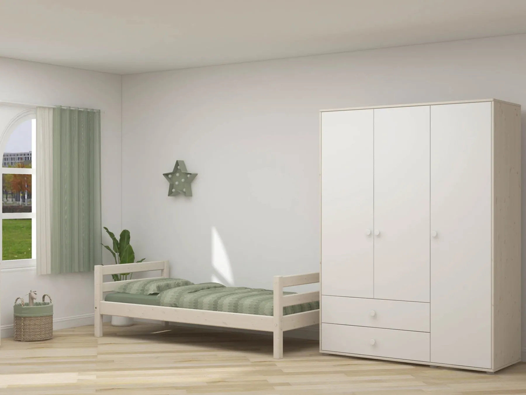 FLEXA Kleiderschrank White/whitewashedpine Clearance