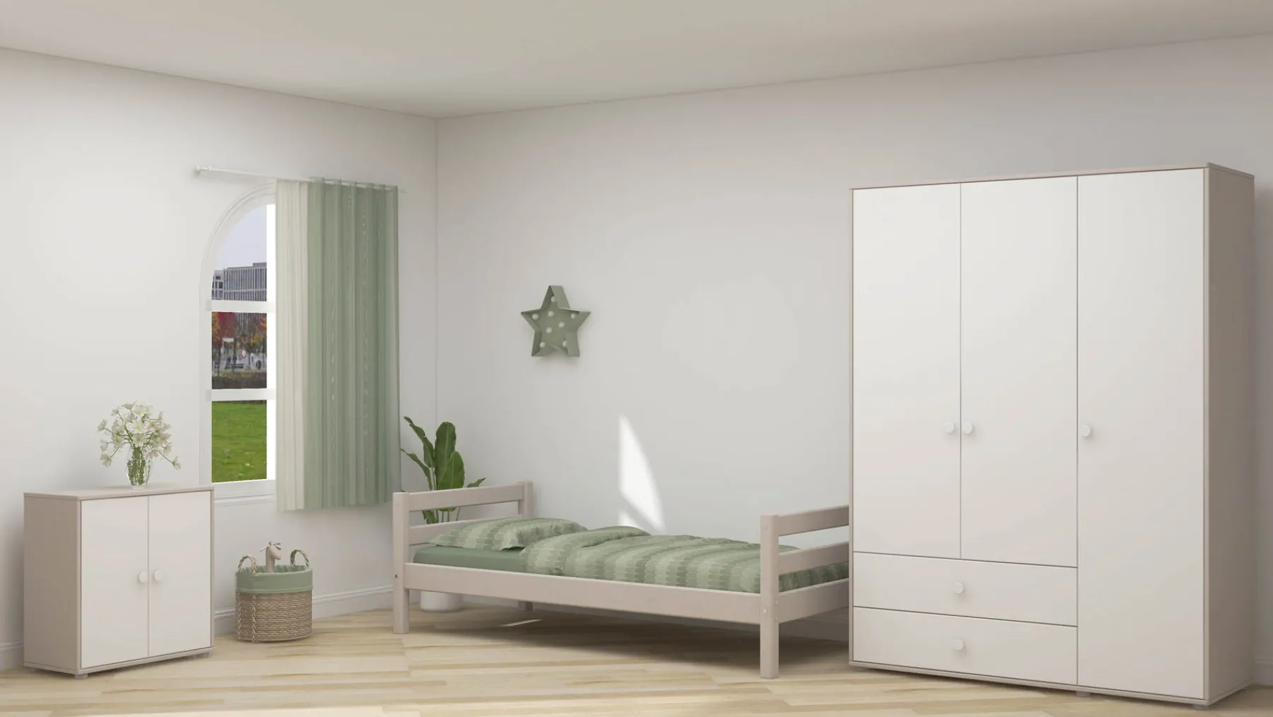 FLEXA Kleiderschrank White/greywashedpine Shop