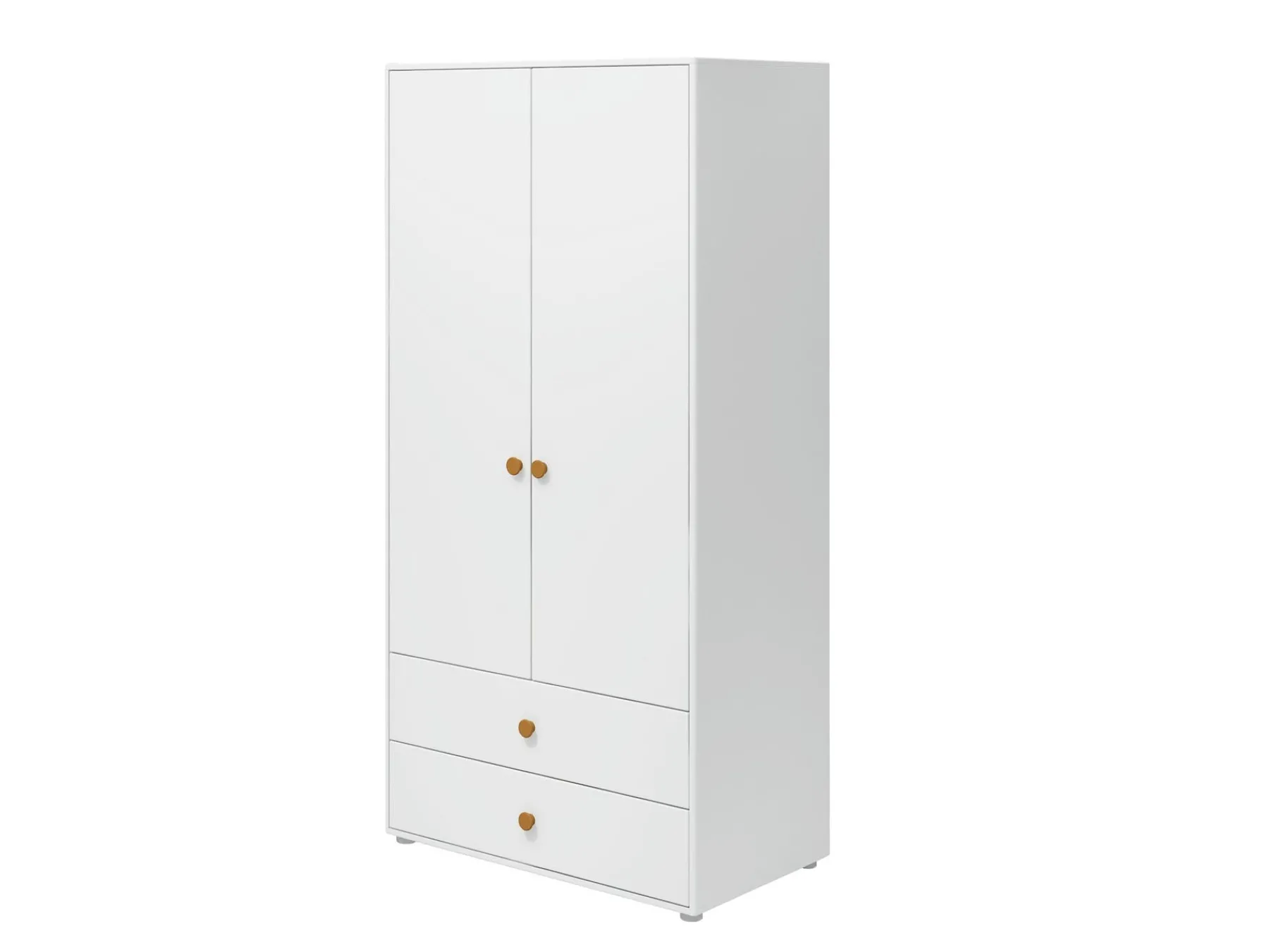 FLEXA Kleiderschrank, 2 Türen + 2 Schubladen White/mustard Best