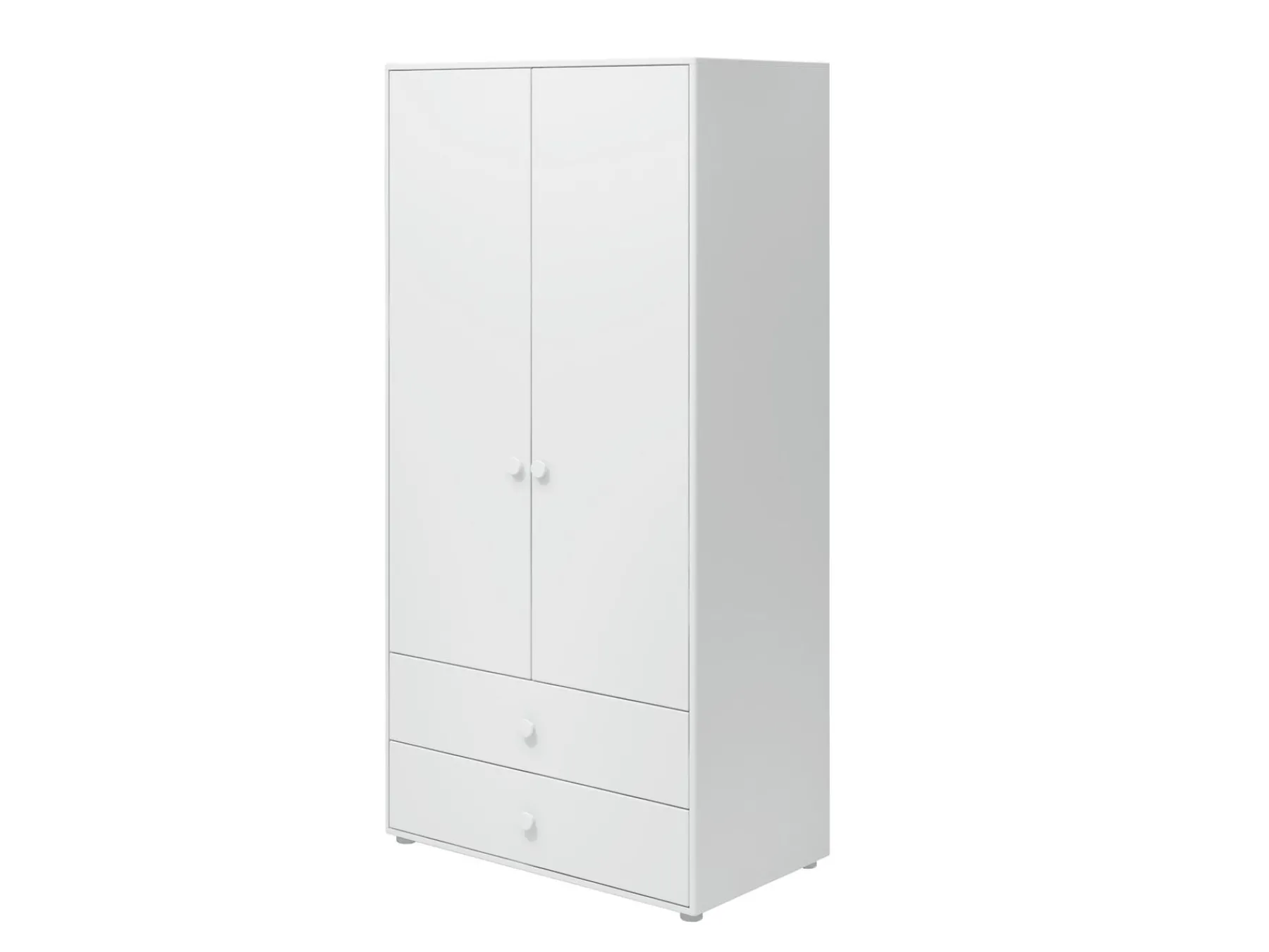 FLEXA Kleiderschrank, 2 Türen + 2 Schubladen White Cheap