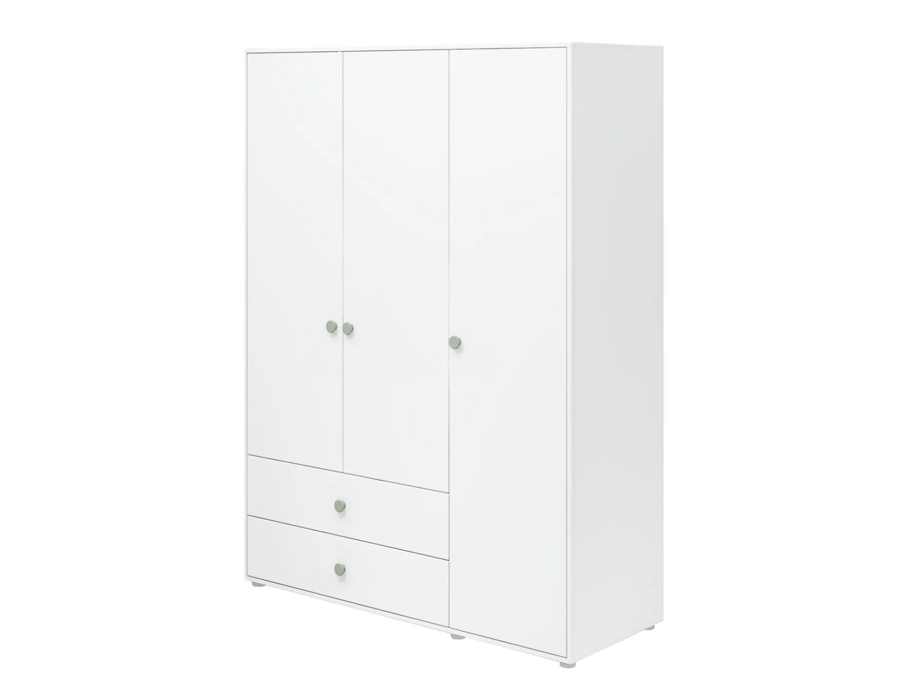 FLEXA Kleiderschrank, 3 Türen + 2 Schubladen White/naturalgreen Store