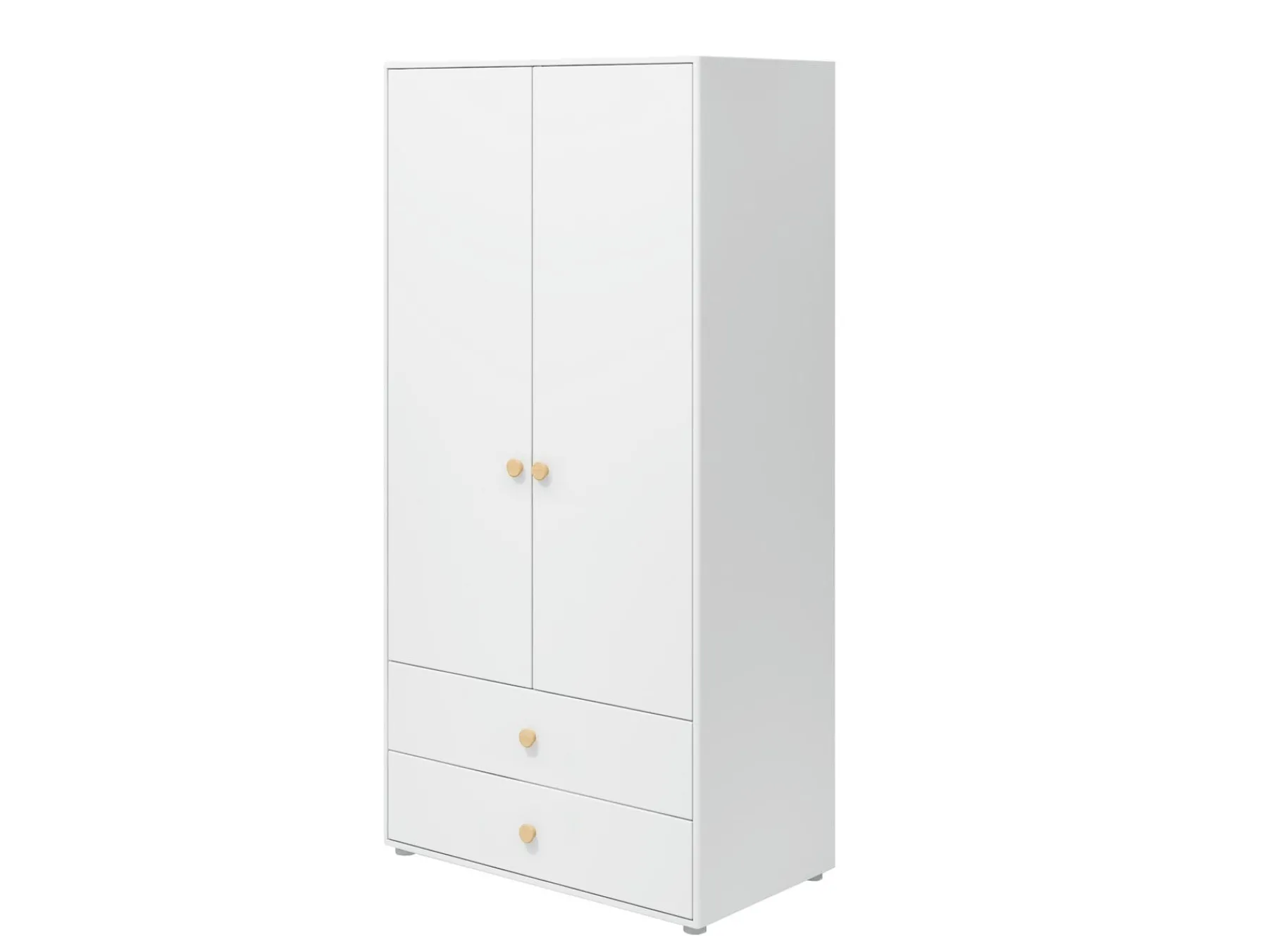 FLEXA Kleiderschrank, 2 Türen + 2 Schubladen White/oak Cheap