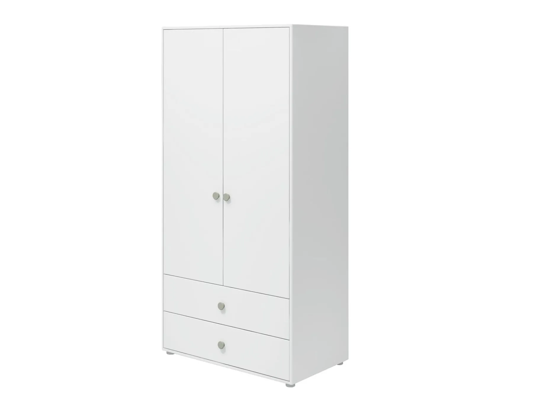 FLEXA Kleiderschrank, 2 Türen + 2 Schubladen White/naturalgreen Fashion