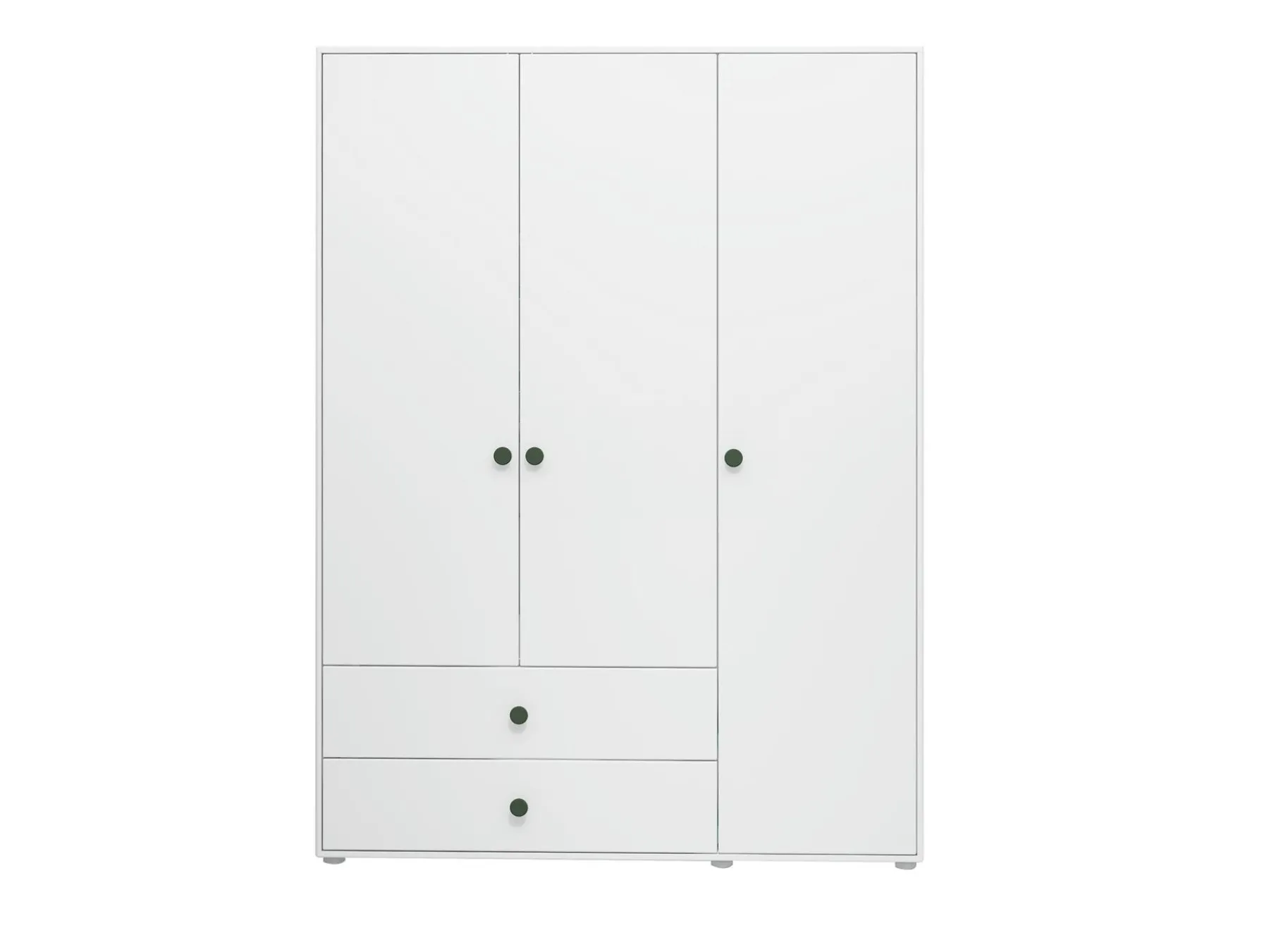 FLEXA Kleiderschrank, 3 Türen + 2 Schubladen White/deepgreen Sale