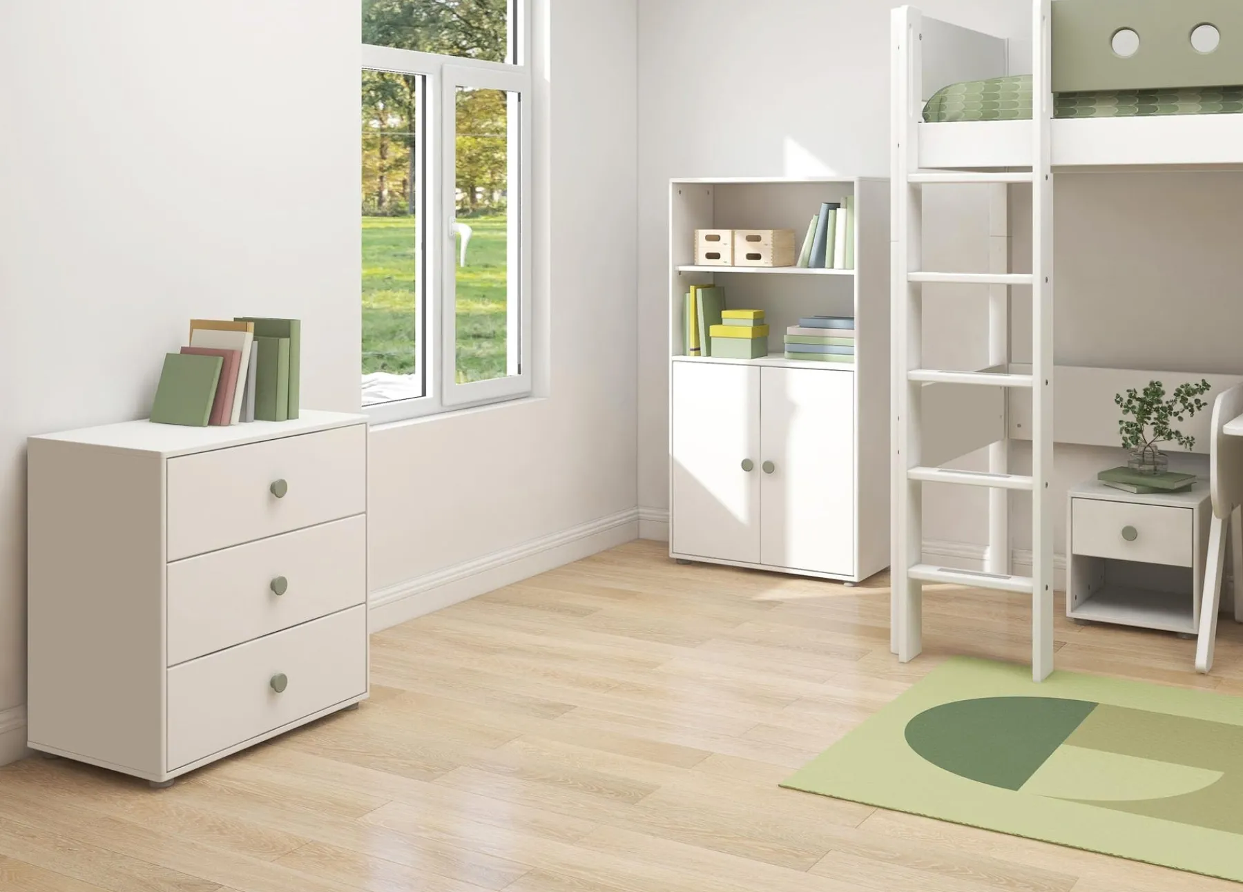FLEXA Kommode, 1 Schublade White/naturalgreen Fashion