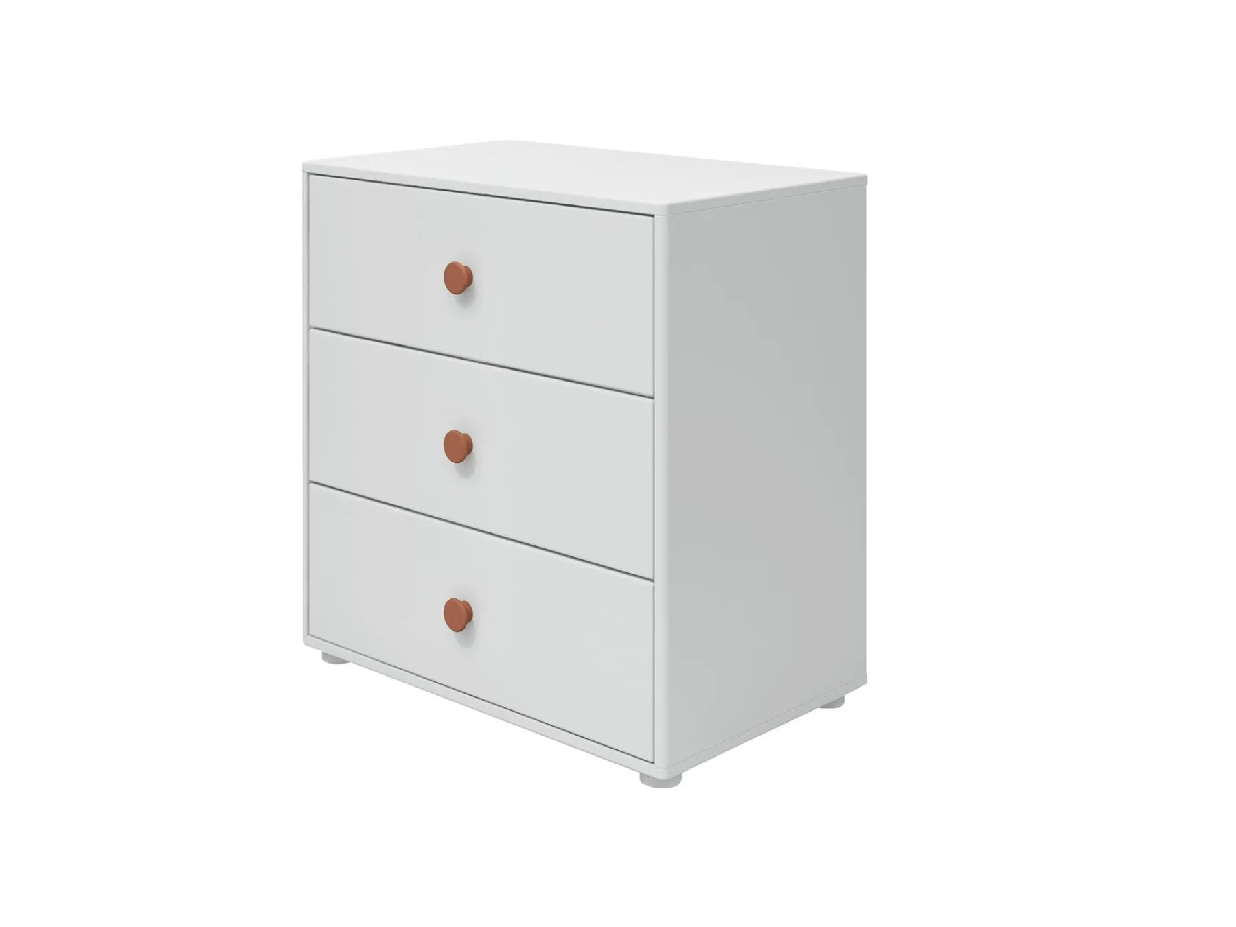 FLEXA Kommode, 3 Schubladen White/blush Hot