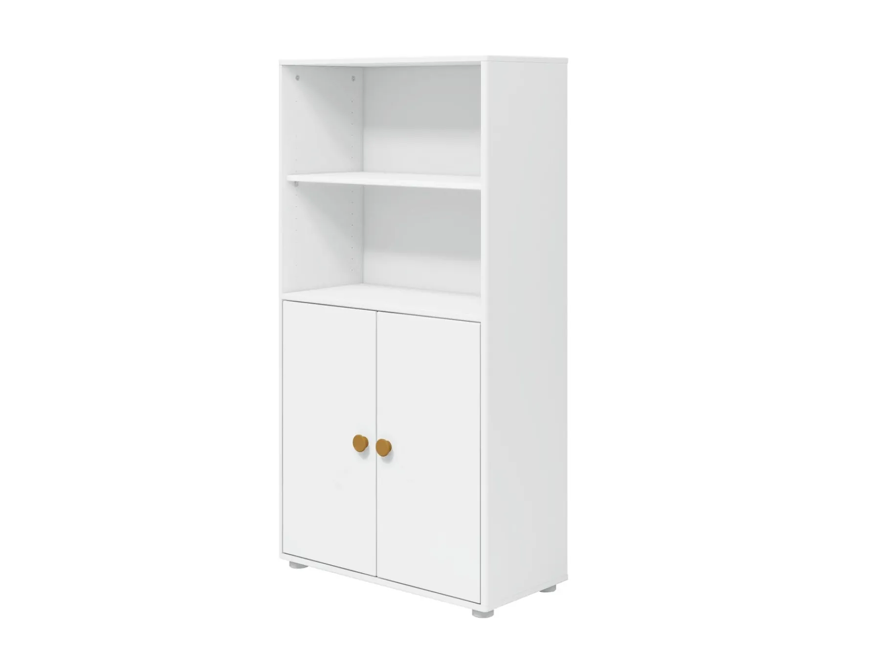 FLEXA Midi Bücherregal, 2 Türen White/mustard Best