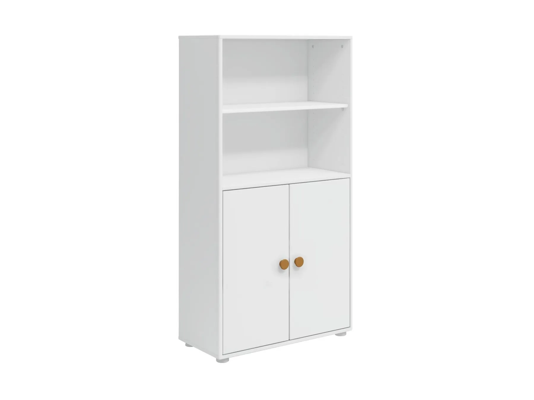 FLEXA Midi Bücherregal, 2 Türen White/mustard Best
