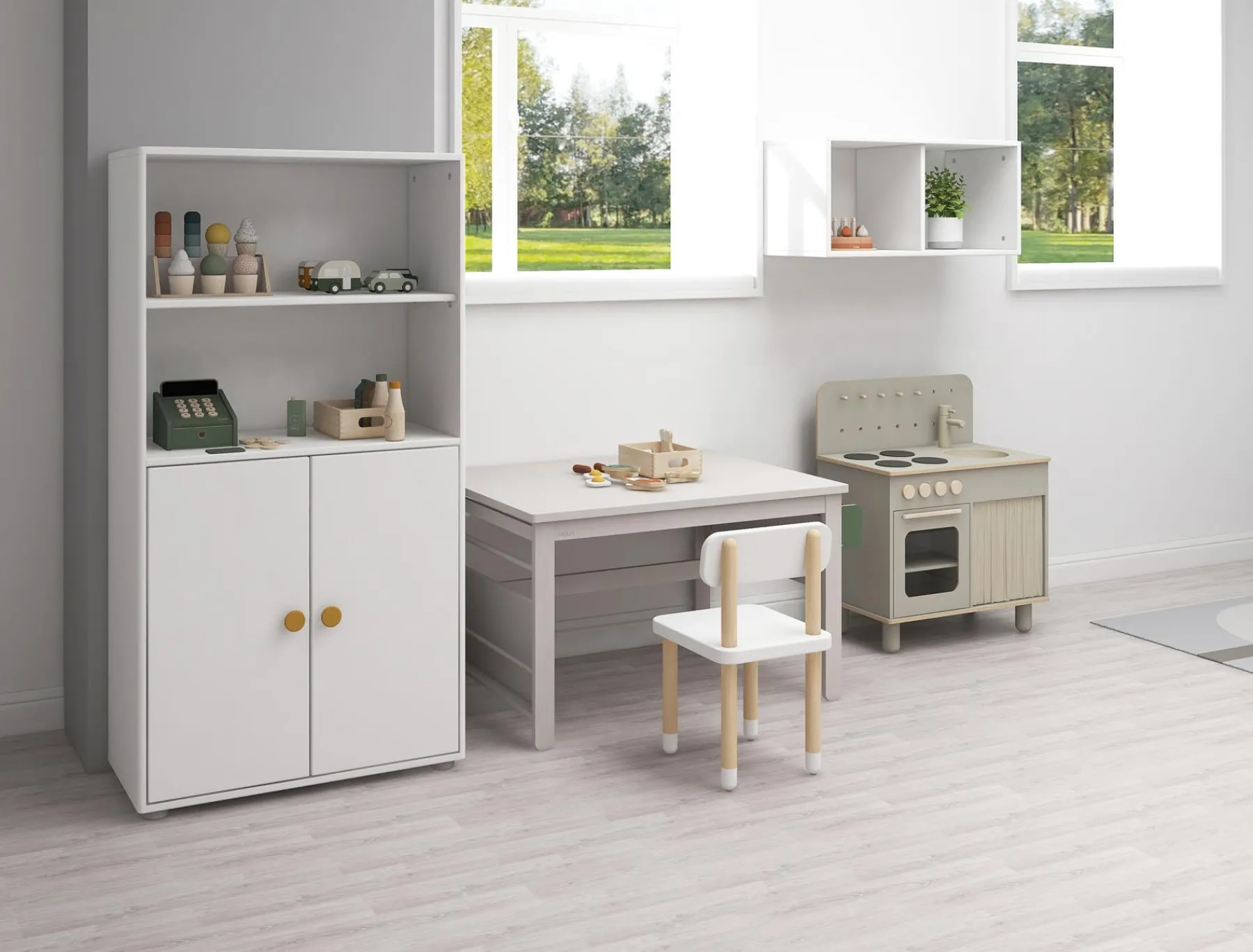 FLEXA Midi Bücherregal, 2 Türen White/oak Best Sale