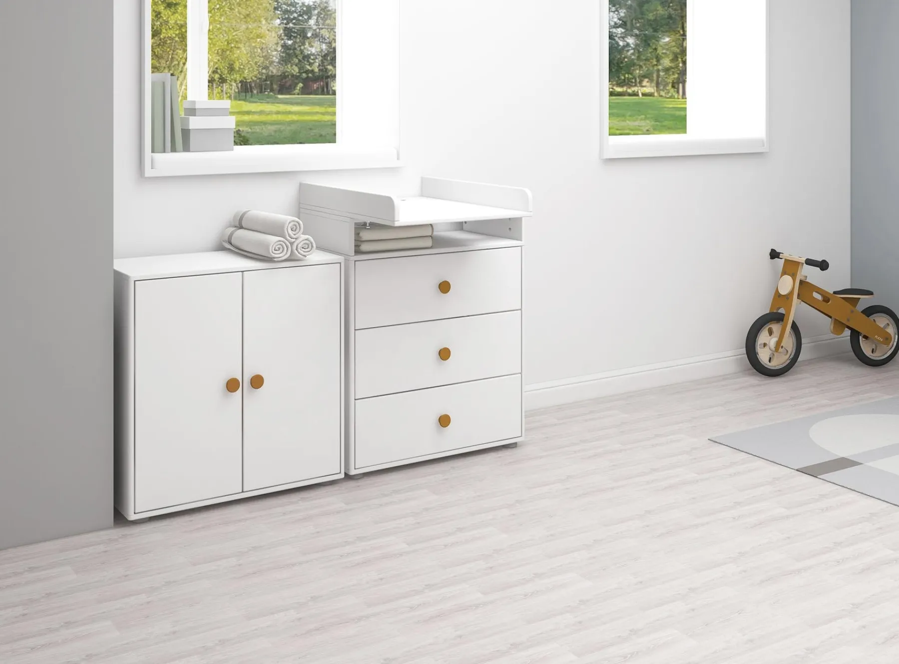 FLEXA Mini Bücherregal, 2 Türen White/mustard Flash Sale