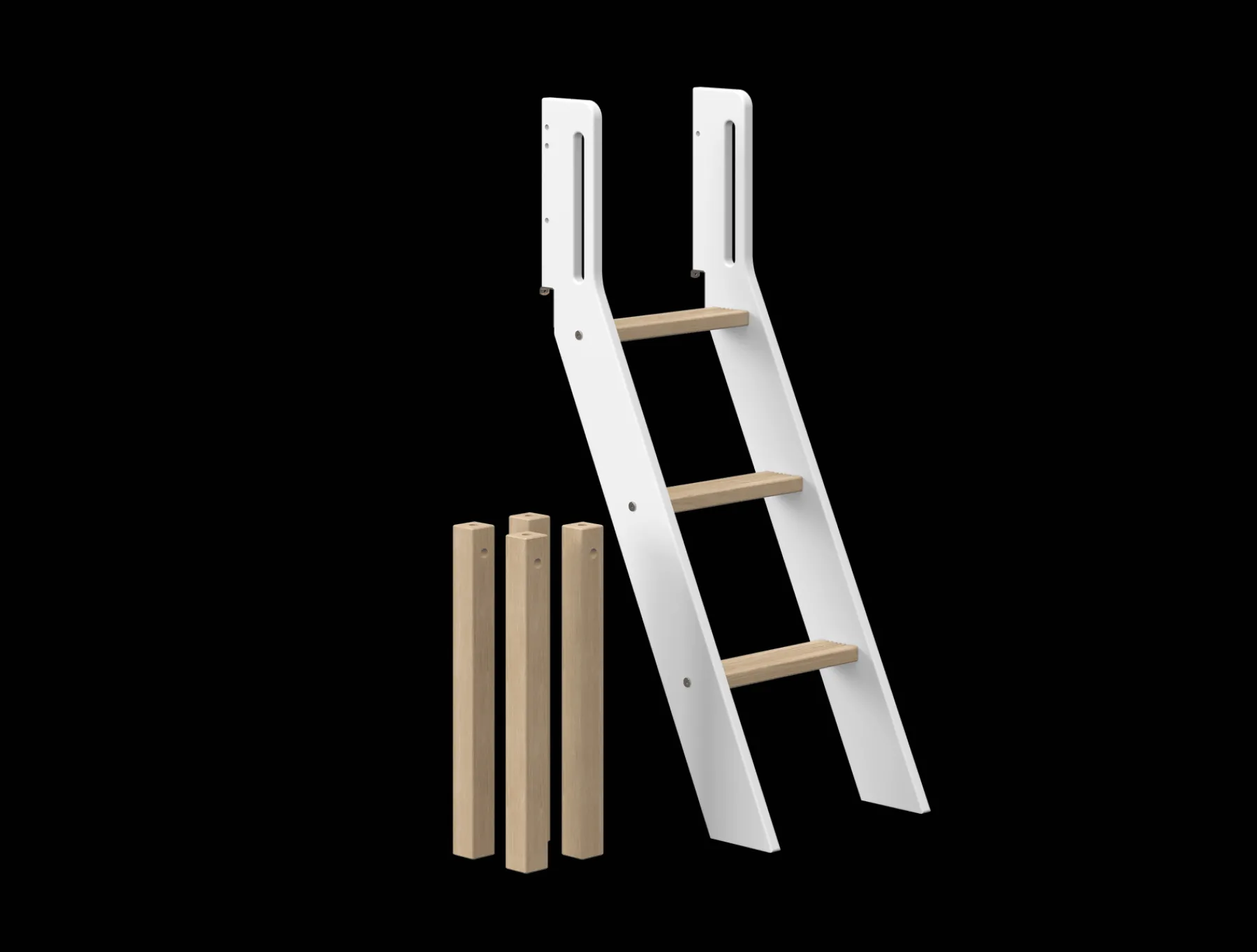 FLEXA Nor - Schrägleiter und Pfosten für halbhohes White/oak Best