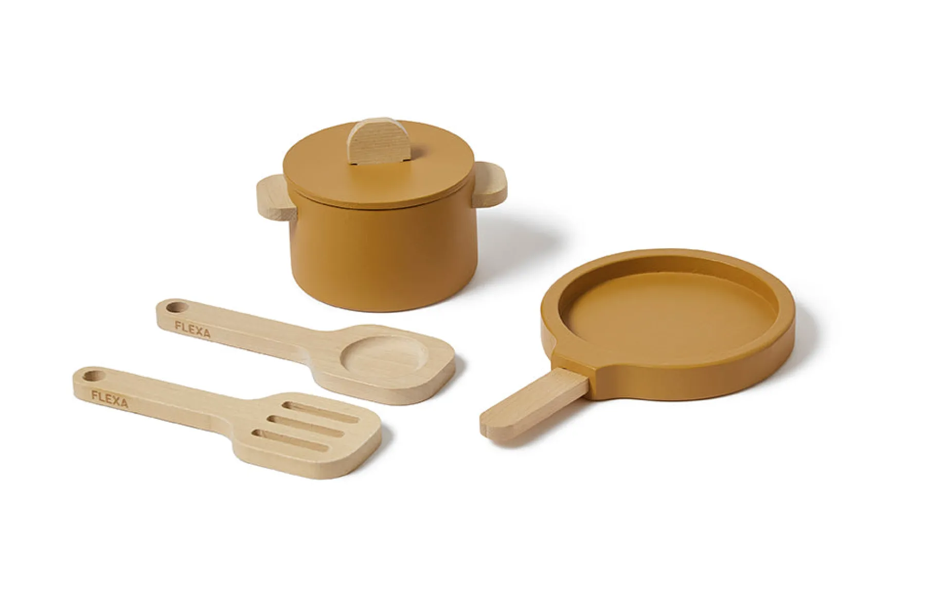 FLEXA Topf & Pfanne Mustard/birchplywood Best Sale