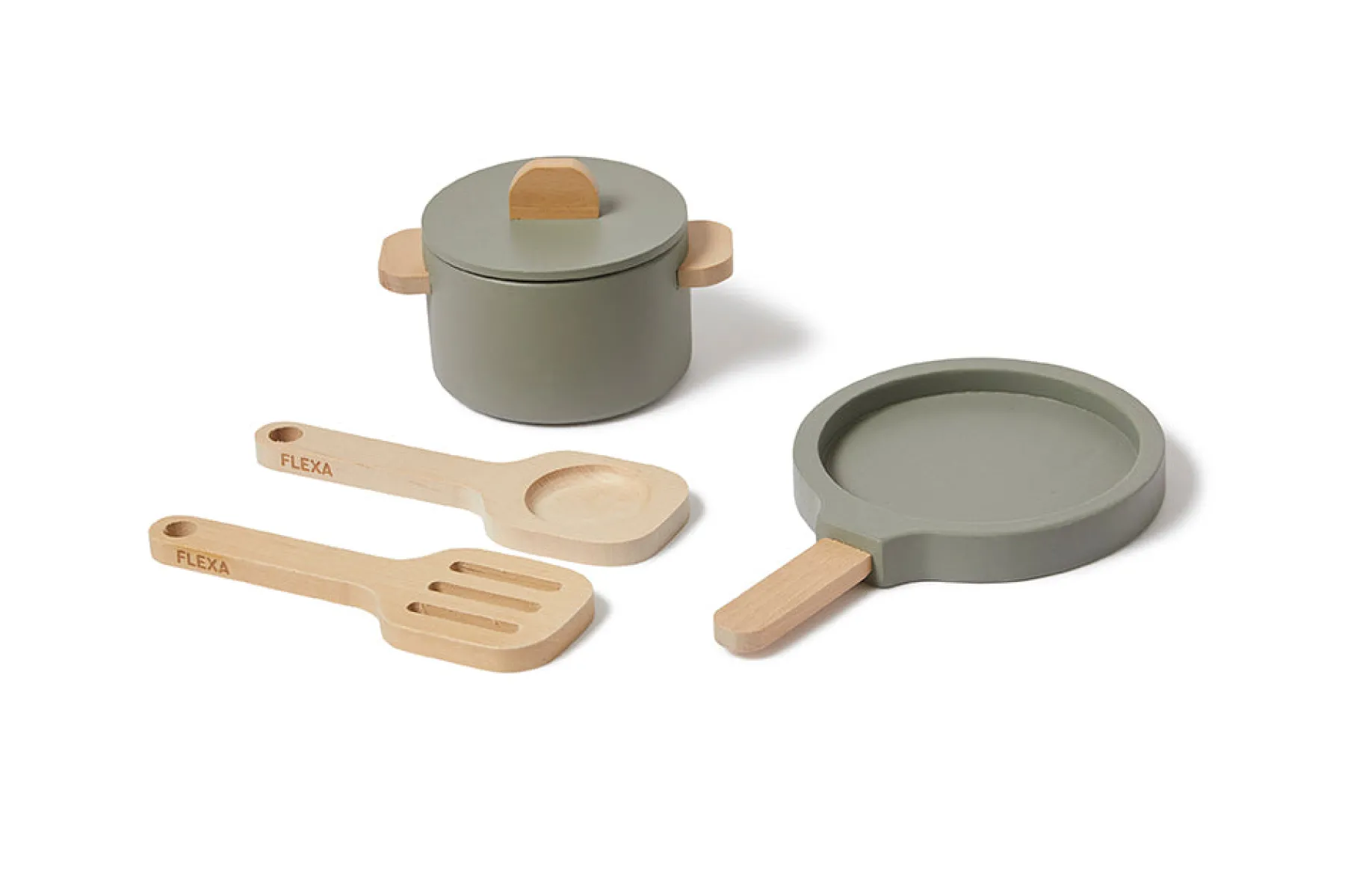 FLEXA Topf & Pfanne Green-ish/birchplywood Clearance