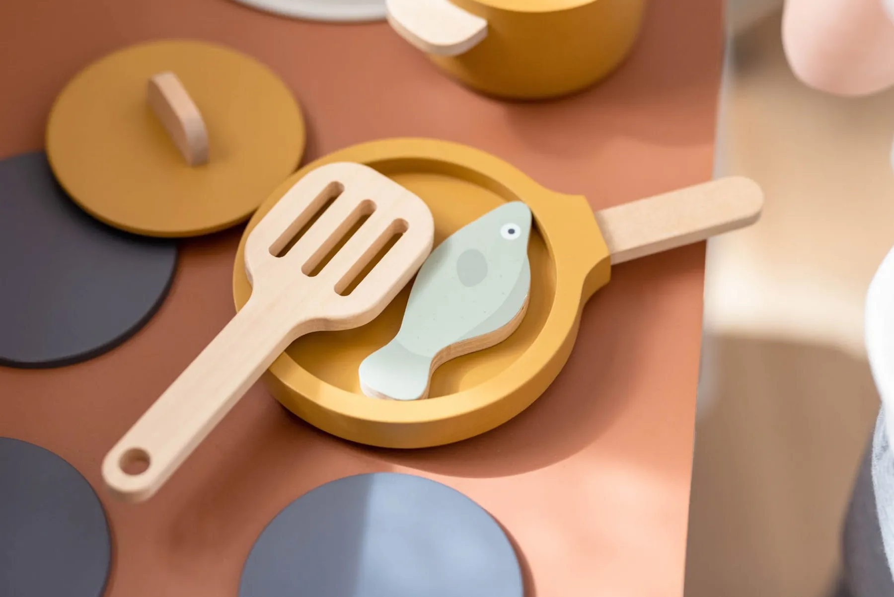 FLEXA Topf & Pfanne Mustard/birchplywood Best Sale